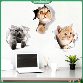 <surprise> Giấy dán tường trang trí hình mèo đáng yêu
