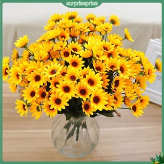 <surprise> Bó hoa hướng dương nhân tạo giả lụa cao cấp gồm 15 đầu bông 7 cành tiện dụng hoa
