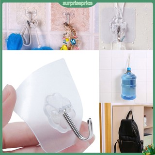 <surprise> Set 6 móc treo đồ dán tường bằng nhựa PVC trong suốt tiện dụng