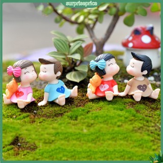 <surprise> Set 2 tượng bé gái và bé trai trang trí tiểu cảnh