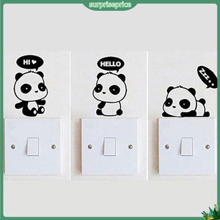 <surprise> Miếng Dán Tường Trang Trí Hình Gấu Trúc Đáng Yêu