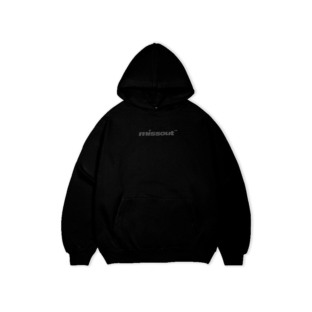 ÁO KHOÁC BASIC PLUS HOODIE- BLACK, Áo nỉ form rộng mũ 2 lớp tay phồng chất nỉ bông 100%cotton premium