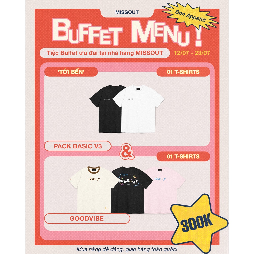 COMBO TEE GOODVIBE + TEE PACK BASIC V3 MISSOUT