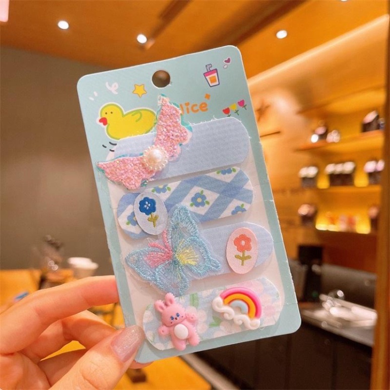 Bộ 4 miếng dán tóc mái và giữ tóc sau gáy họa tiết hoạt hình cho bé🍀FREESHIP🍀 Set 4 Miếng dán tóc mái dễ thương cho bé