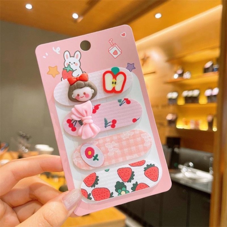 Bộ 4 miếng dán tóc mái và giữ tóc sau gáy họa tiết hoạt hình cho bé🍀FREESHIP🍀 Set 4 Miếng dán tóc mái dễ thương cho bé