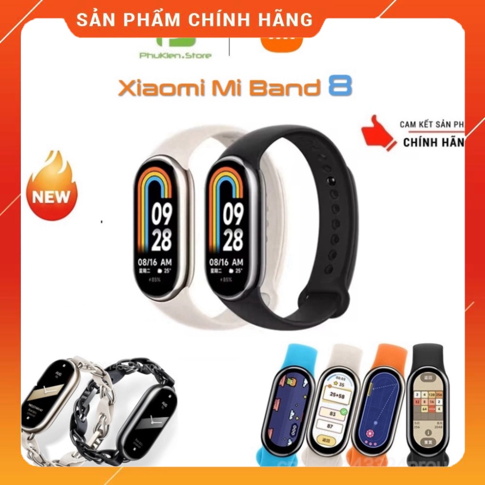 Đồng hồ vòng đeo thông minh chính hãng Xiaomi Smart band 8 (Mi band 8) AMOLED