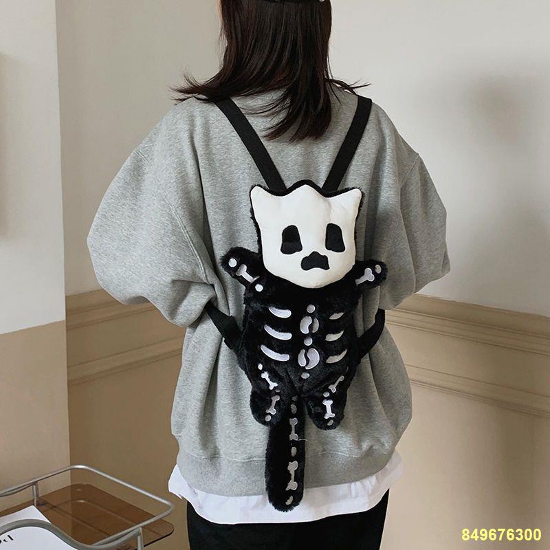 🔥Bùng Nổ Halloween Little Devil Skull Cat Sang Trọng Ba Lô Túi Học Sinh