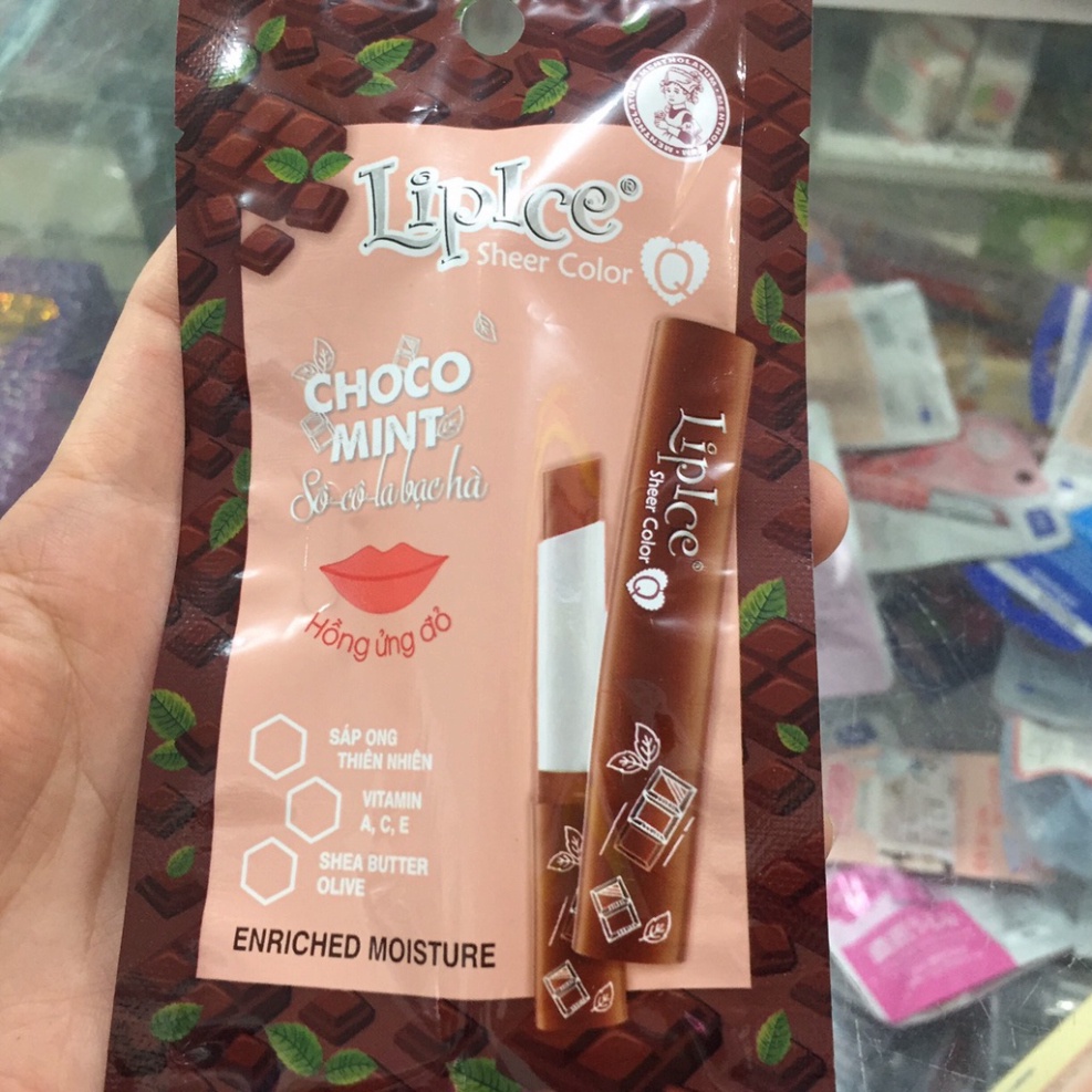 Chính hãng Son dưỡng màu Lipice Sheer Color Choco Mint Môi hồng ửng đỏ