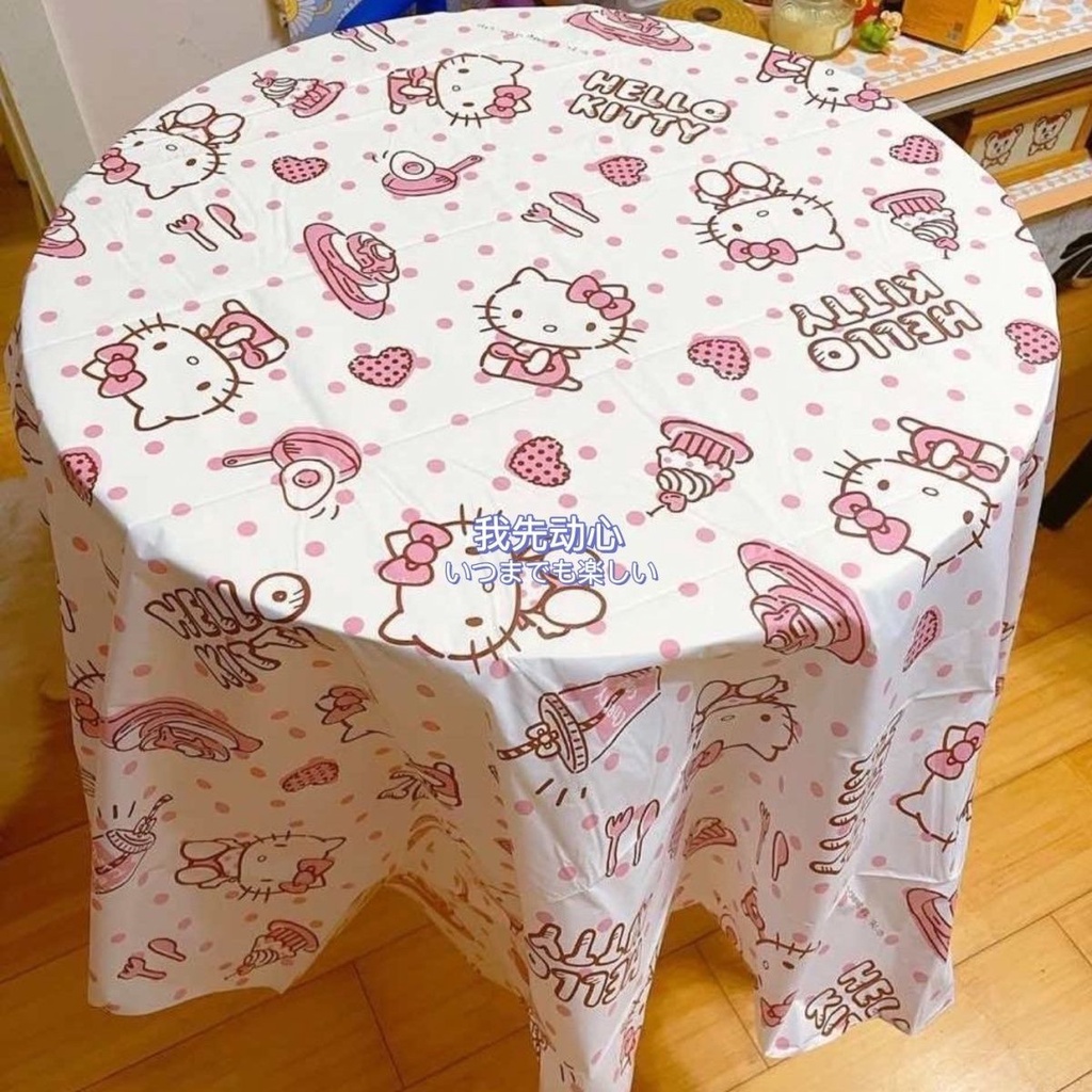 Hello kitty in bảng vải không thấm nước và dầu miễn phí giặt bảng vải in gió bàn vải bàn cà phê áp dụng