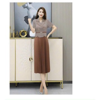 ĐẦM DẬP LY CỔ VEST EO PHỤ KIỆN