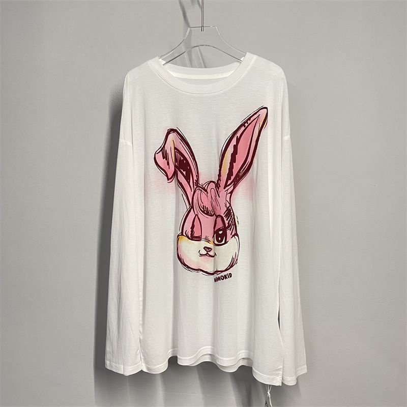 Jiashucheng Áo Thun Tay Dài Chống Nắng Dáng Rộng Thoáng Khí In Họa Tiết Hoạt Hình Xinh Xắn Thời Trang Mùa Hè Cho Nữ