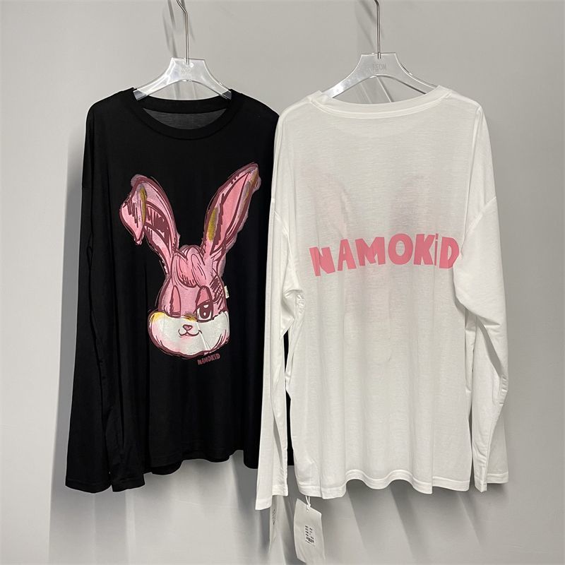 Jiashucheng Áo Thun Tay Dài Chống Nắng Dáng Rộng Thoáng Khí In Họa Tiết Hoạt Hình Xinh Xắn Thời Trang Mùa Hè Cho Nữ