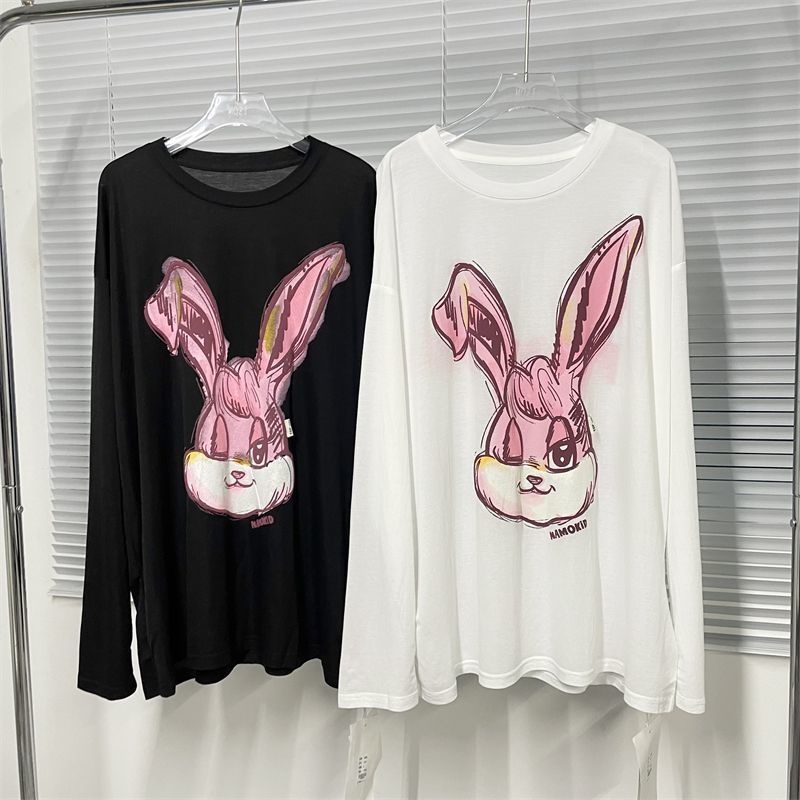 Jiashucheng Áo Thun Tay Dài Chống Nắng Dáng Rộng Thoáng Khí In Họa Tiết Hoạt Hình Xinh Xắn Thời Trang Mùa Hè Cho Nữ