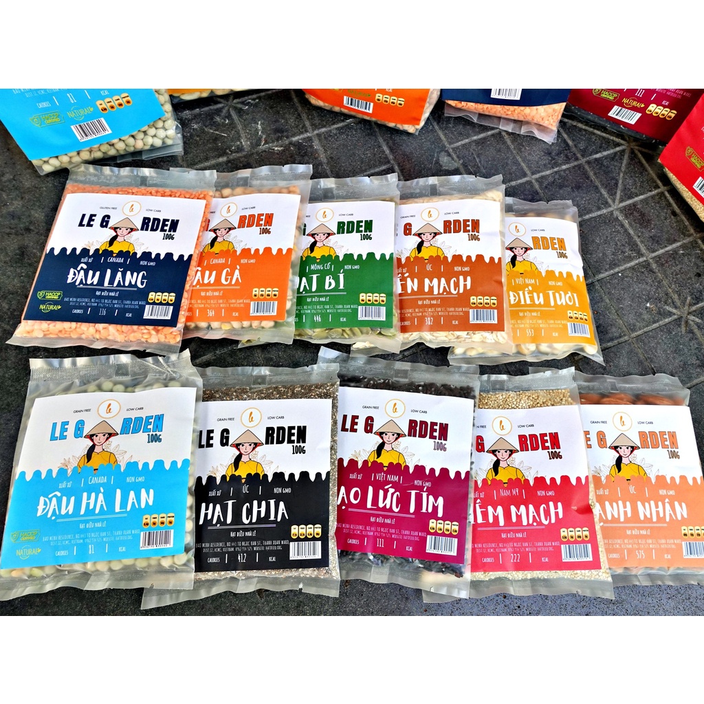 ĐẬU HẠT HỮU CƠ LE GARDEN CHO BÉ ĂN DẶM, LÀM SỮA, NẤU CHÁO cao cấp túi 100g