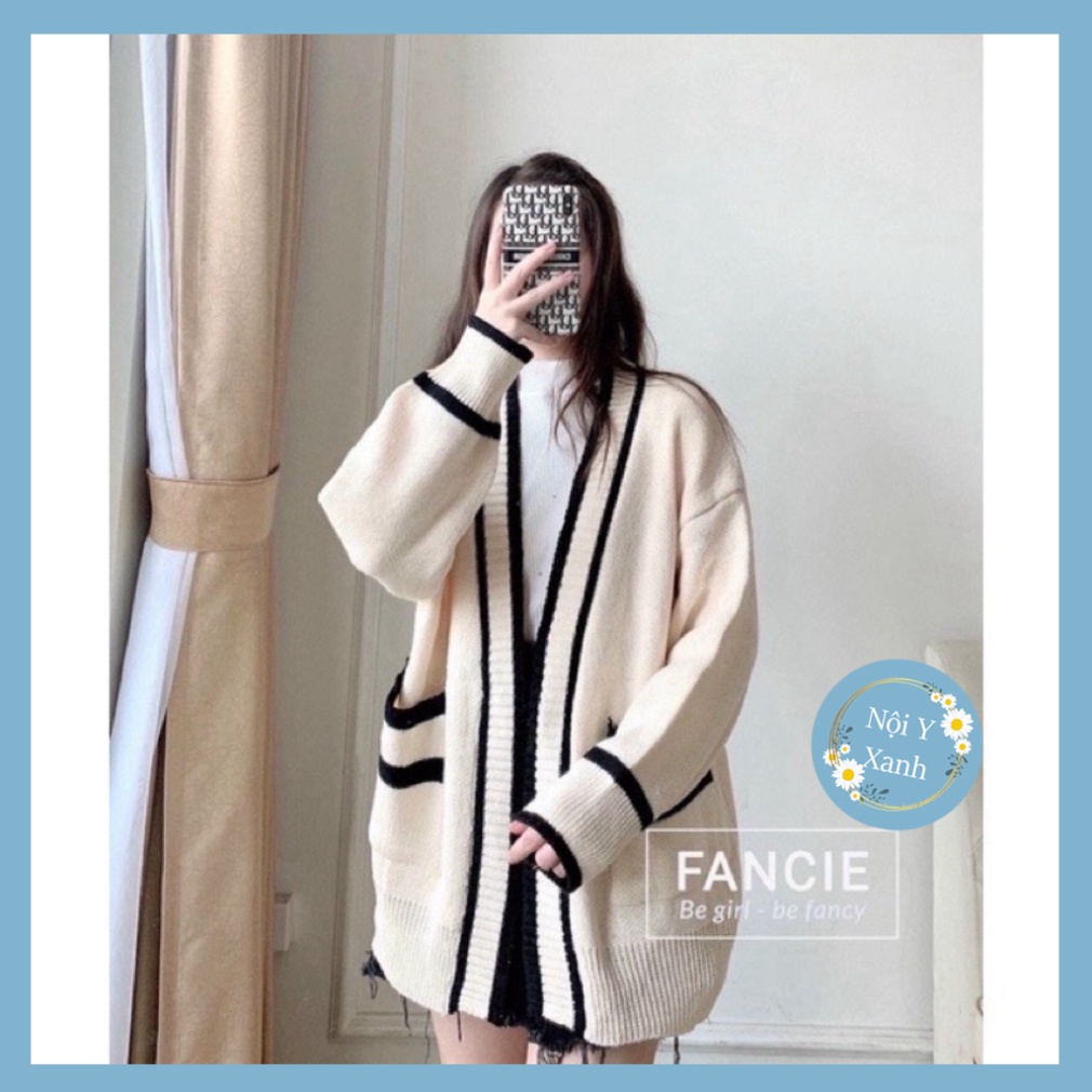 BIGSIZE Áo khoác len cardigan viền 55-95kg nội y xanh sang chảnh