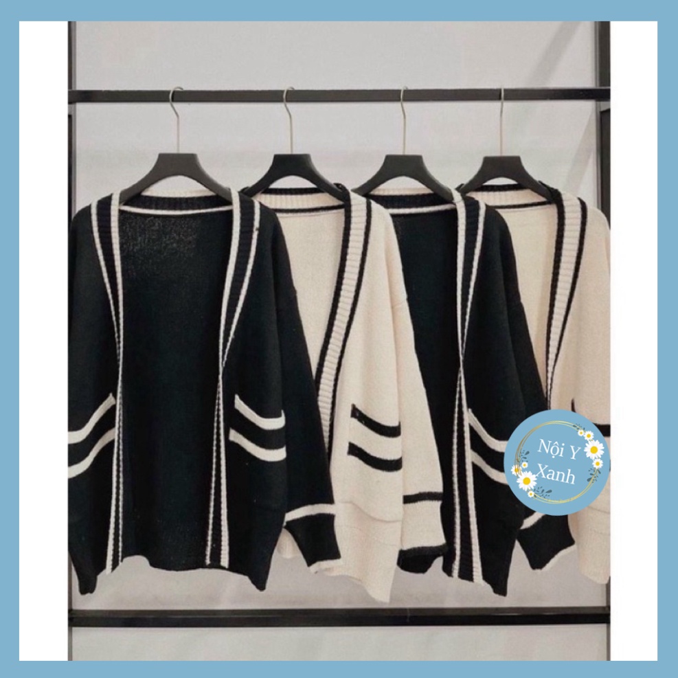 BIGSIZE Áo khoác len cardigan viền 55-95kg nội y xanh sang chảnh