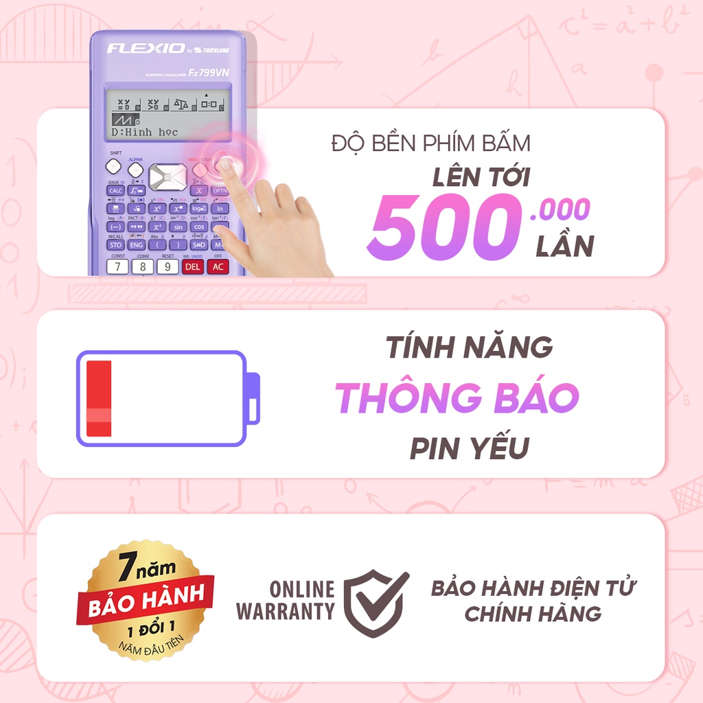 Máy tính khoa học Thiên Long Flexio Fx799VN-KM