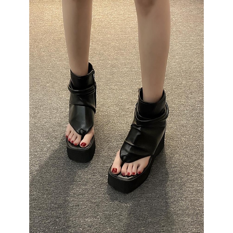 Xăng đan Đế Dày Hở Ngón Thời Trang Mùa Hè 2023 Phong Cách Retro Cho Nữ