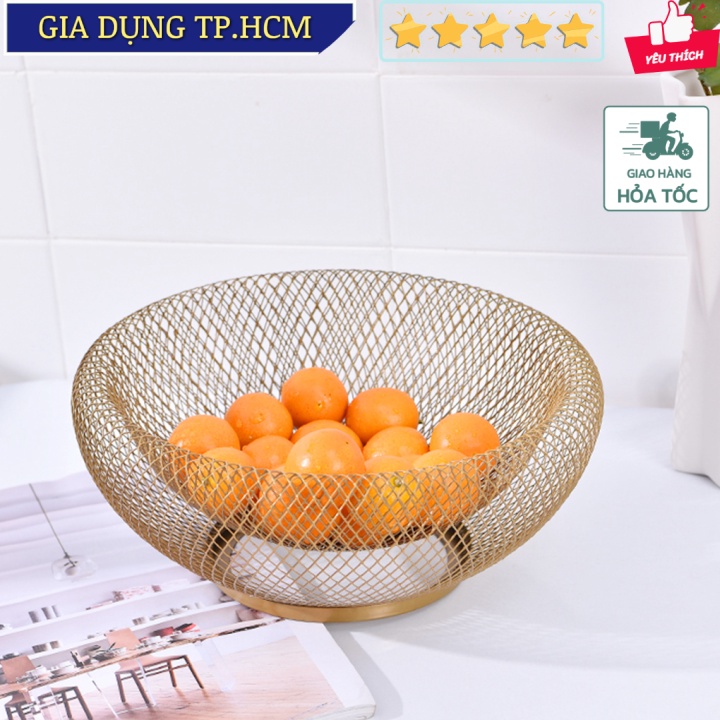 🆕 Rổ trái cây 2 lớp lưới độc đáo Fruit Tray Double Wrought Iron Fruit Basket Home Decor