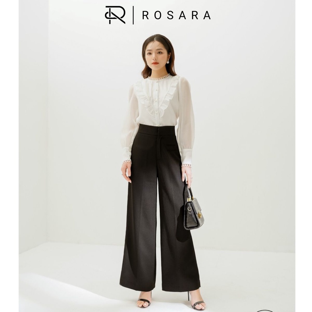 Quần culottes thời trang nữ ống rộng cạp cao Rosara Q1