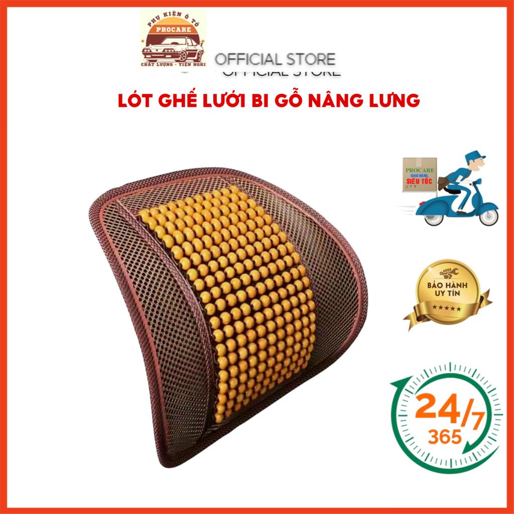 Lót ghế lưới bi gỗ nâng lưng cao cấp