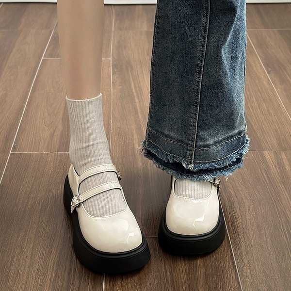 Giày Da Đế Dày Thời Trang 2023 Dành Cho Nữ