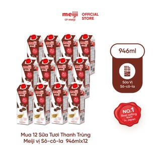Sữa tươi thanh trùng meiji nhật vị sô-cô-la 946ml - thùng 12 hộp