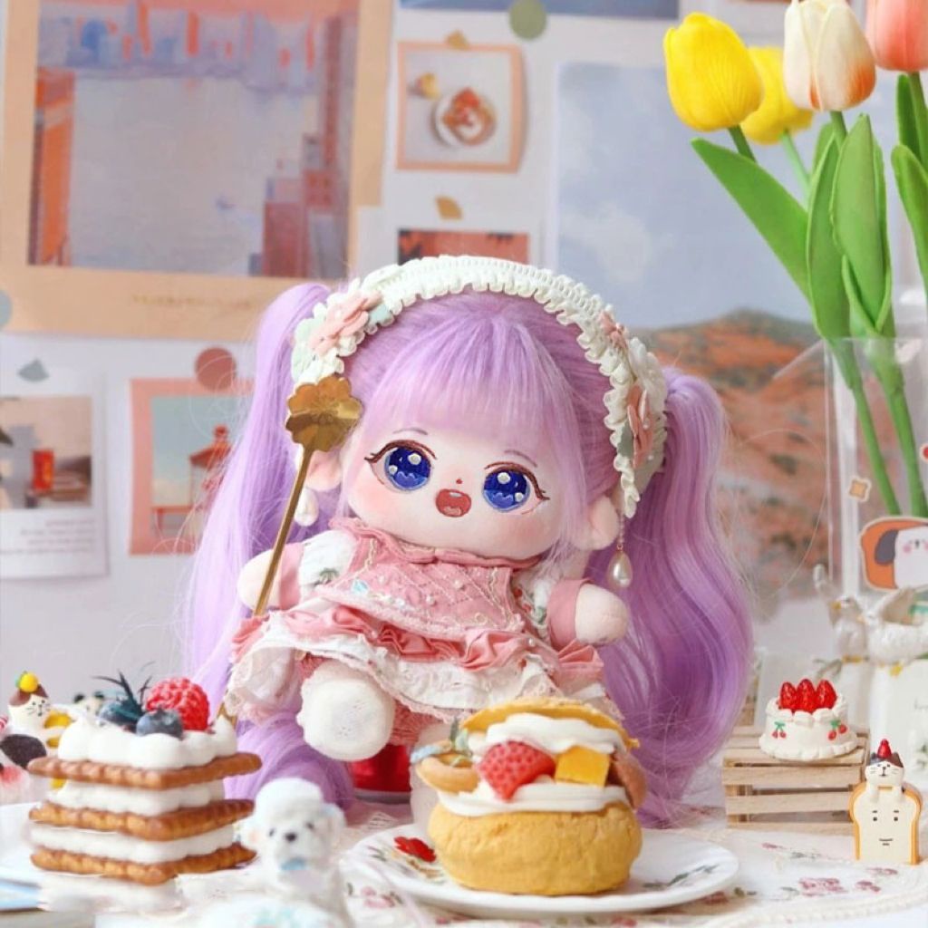 Búp Bê Nhồi Bông Hình Người Bằng Vải Cotton 20cm Có Thể Thay Đổi Kèm Quần Áo Dễ Thương Cho Bạn Gái