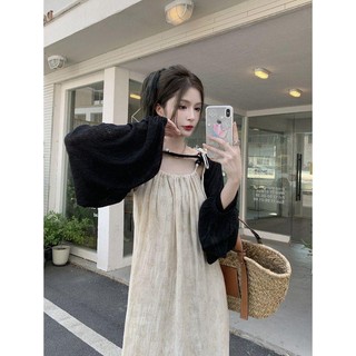 Áo Sơ Mi Tay Dài Chống Nắng Dáng Rộng Và Đầm Hai Dây Thời Trang Mùa Hè Cho Nữ