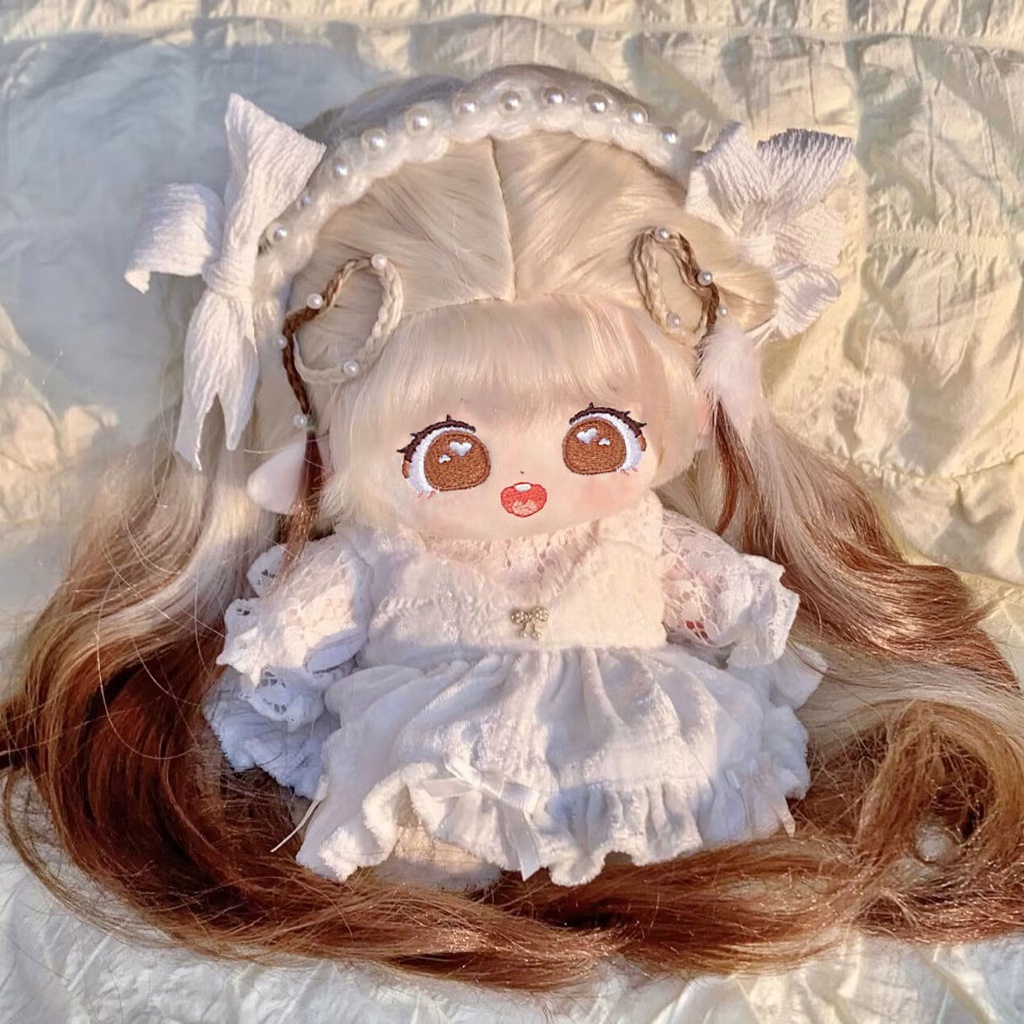 Búp Bê Nhồi Bông Hình Người Bằng Vải Cotton 20cm Có Thể Thay Đổi Kèm Quần Áo Dễ Thương Cho Bạn Gái