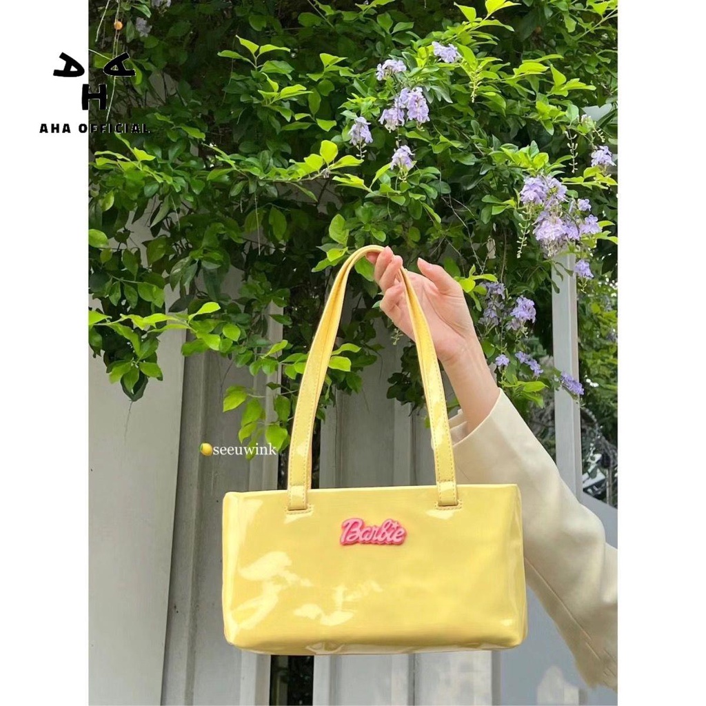 Aha Túi Xách Đeo Vai Sức Chứa Lớn Hình Búp Bê Barbie Lấp Lánh Phong Cách Retro Cho Nữ