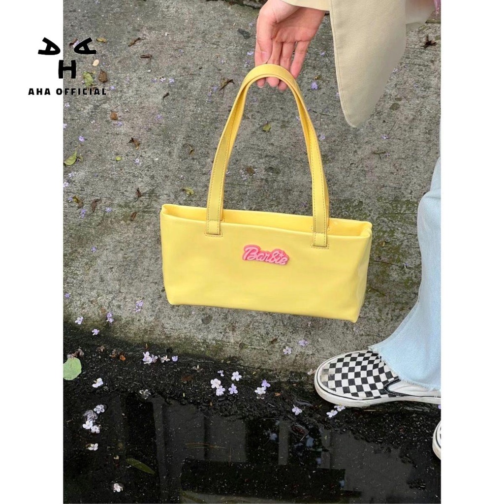 Aha Túi Xách Đeo Vai Sức Chứa Lớn Hình Búp Bê Barbie Lấp Lánh Phong Cách Retro Cho Nữ