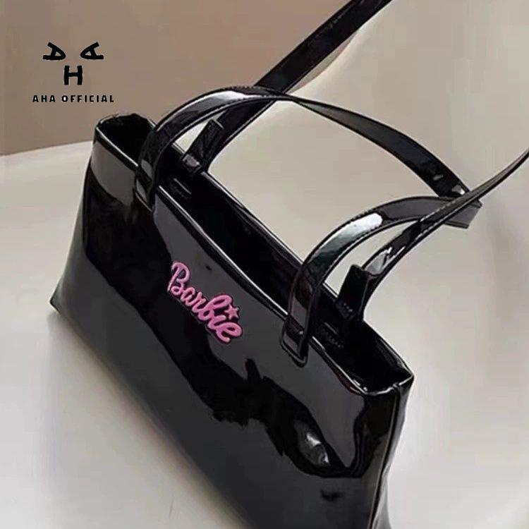 Aha Túi Xách Đeo Vai Sức Chứa Lớn Hình Búp Bê Barbie Lấp Lánh Phong Cách Retro Cho Nữ
