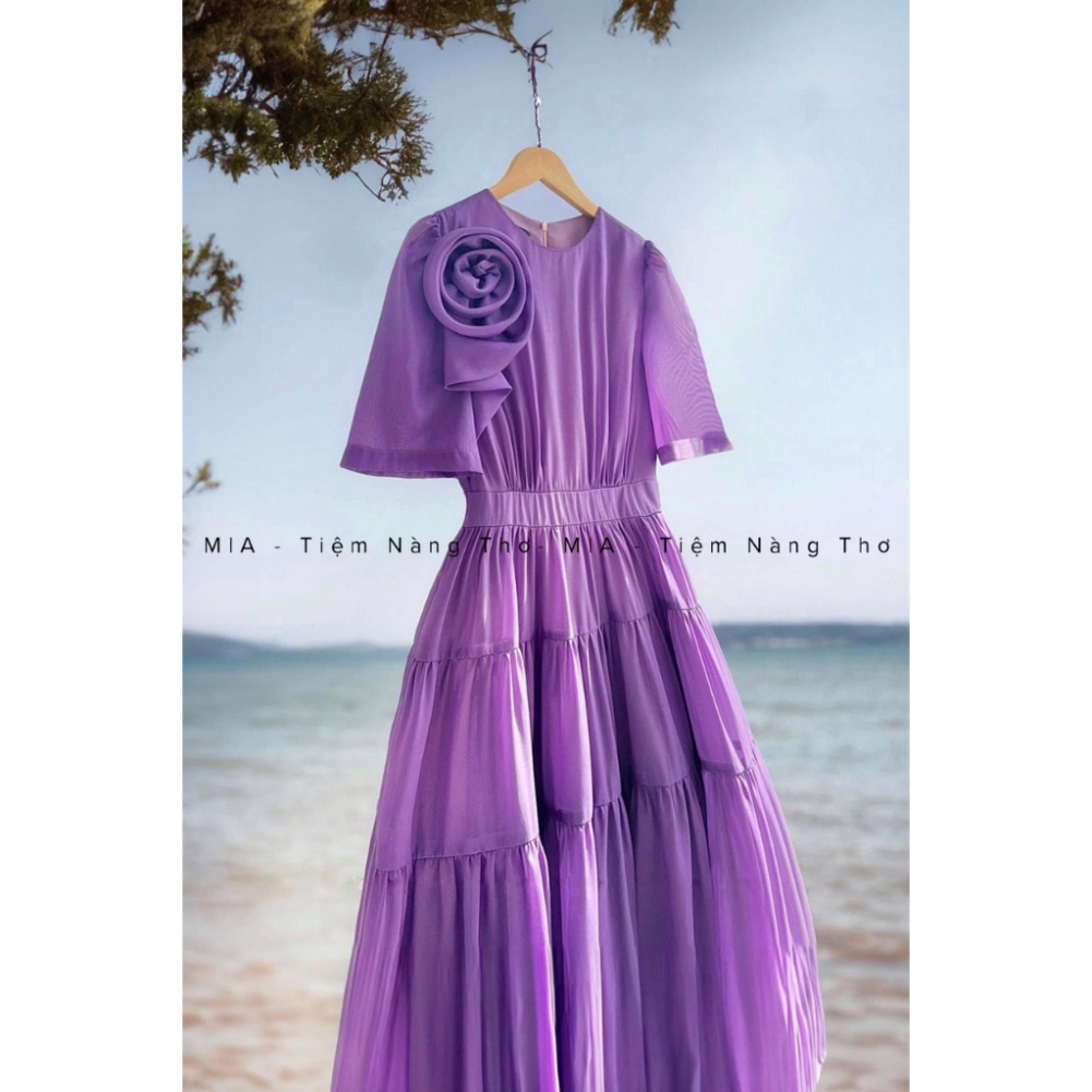 Váy hoa MAXI công chúa màu tím cực xinh tôn da, hách dáng mẫu hot 2023
