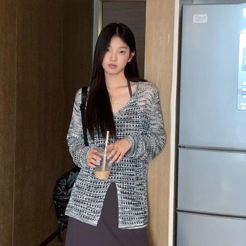 Áo Sweater Dệt Kim Mỏng Chống Nắng Thời Trang Mùa Hè Cho Nữ