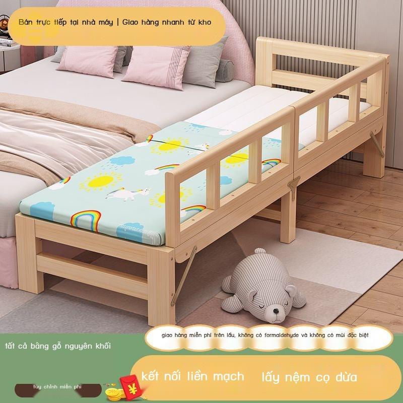Giường lớn cho trẻ em bằng gỗ rắn Loại có thể tháo rời / gấp