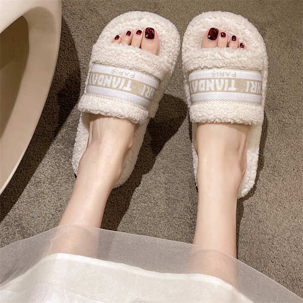 Dép Lông Nhung Đế Dày Chống Trượt Thời Trang 023 Dành Cho Nữ Lật