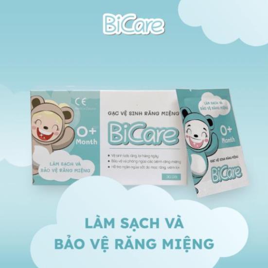 Hộp Gạc Rơ Lưỡi BICARE (Hộp 30) Vệ Sinh Răng Miệng Cho Bé