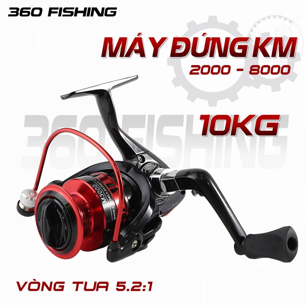 Máy Câu Cá KM Máy Câu Đứng 2000 Đến 8000 Chất Liệu Hợp Kim Nhôm Chuyên Câu Lure Tải Cá 10KG