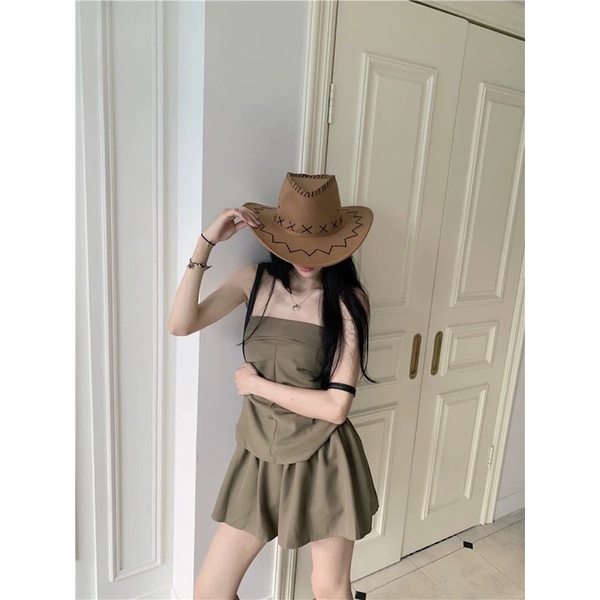 Set áo quây và chân váy ngắn có lót style ulzzang