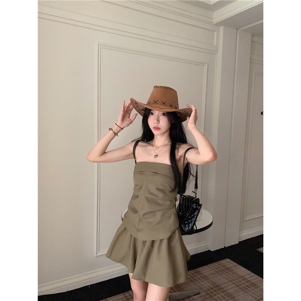 Set áo quây và chân váy ngắn có lót style ulzzang