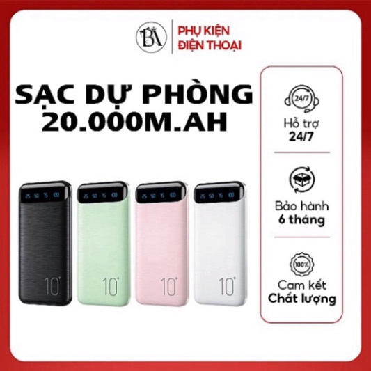 Pin sạc dự phòng l 10000mAh - 20000mAh WK DESIGN WP-161 sạc 2 thiết bị cùng lúc, sạc nhanh 2.1A - Bảo Hành 6th