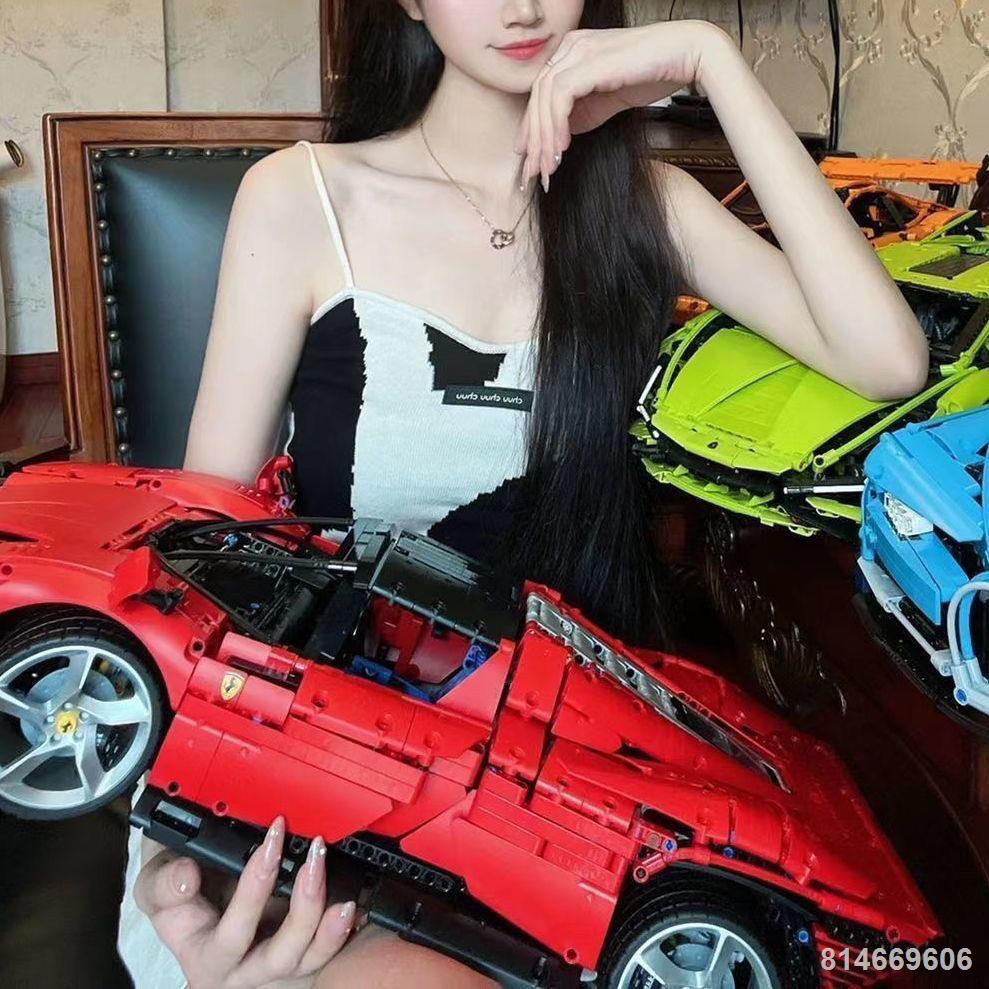✆Tương thích với Lego Ferrari 42143 xe đua thể thao nhóm máy móc Daytona SP3 khối xây dựng đồ chơi trẻ em quà tặng