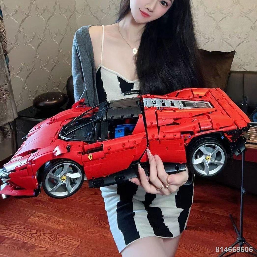 ✆Tương thích với Lego Ferrari 42143 xe đua thể thao nhóm máy móc Daytona SP3 khối xây dựng đồ chơi trẻ em quà tặng