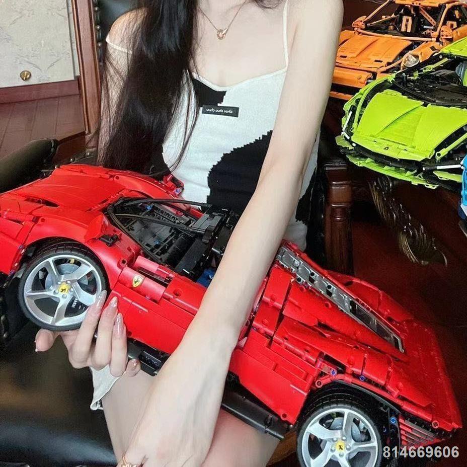 ✆Tương thích với Lego Ferrari 42143 xe đua thể thao nhóm máy móc Daytona SP3 khối xây dựng đồ chơi trẻ em quà tặng