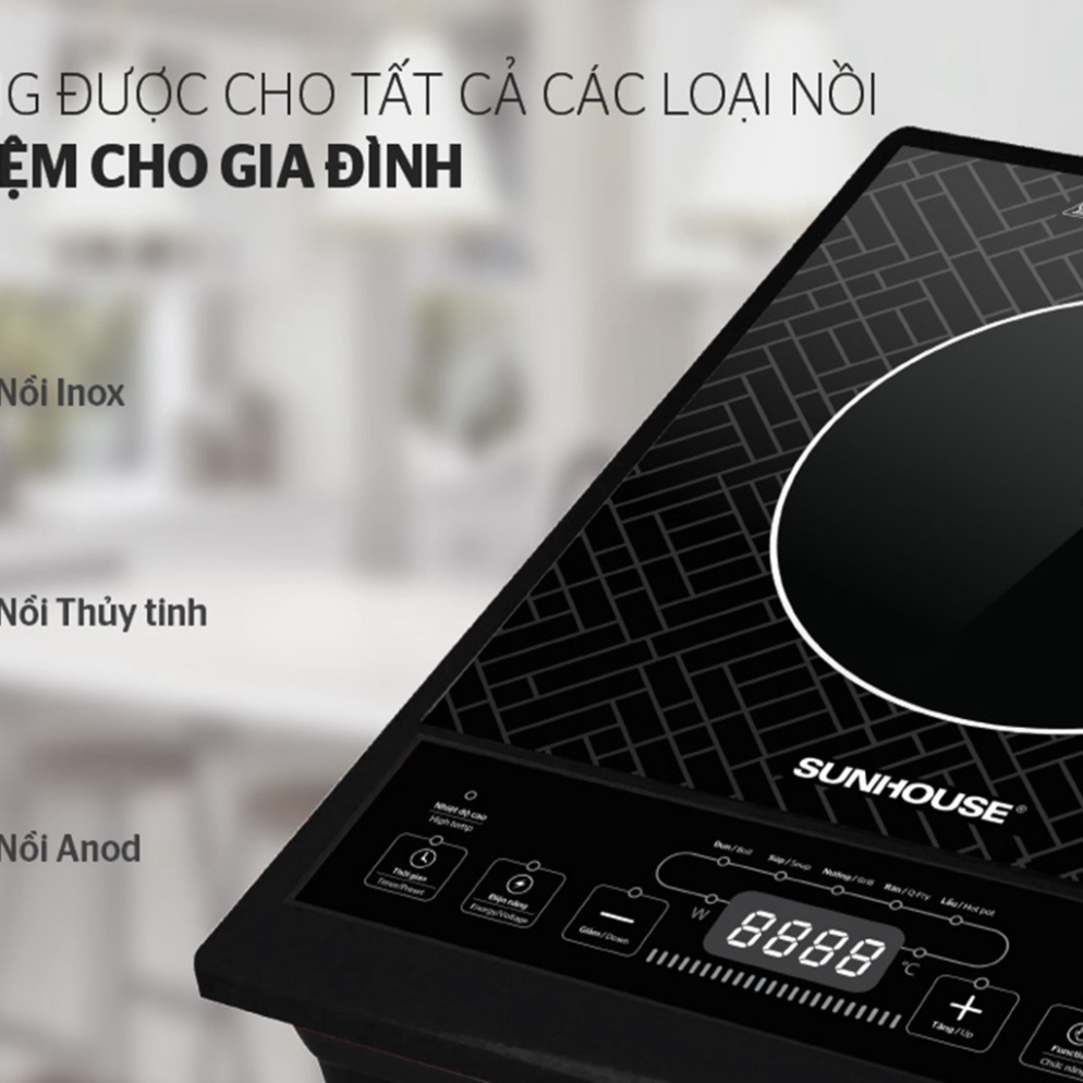 Bếp Hồng Ngoại Sunhouse SHD6011 - Không Kén Nồi - Tặng Kèm Vĩ Nướng - Hàng Chính Hãng