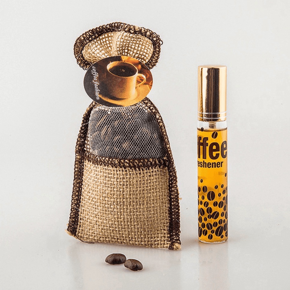 Túi Thơm Cafe Treo Ô Tô, Xe Hơi - Có Kèm Chai Tinh Dầu Cafe sapthomoto