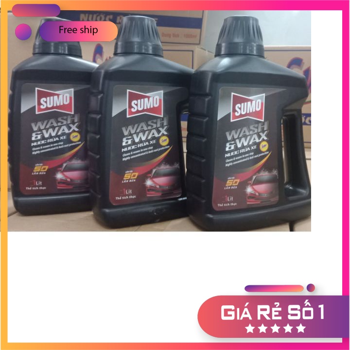 Hàng chuẩn - Nước rửa xe Sumo WASH & WAX 1lit