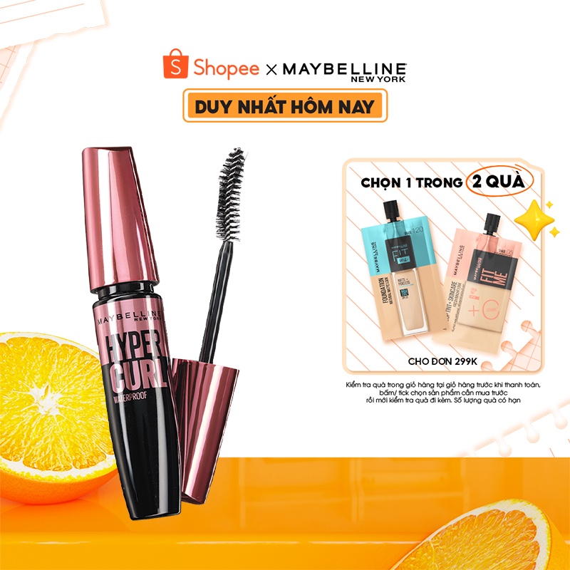 Mascara Dài Mi và Cong Mi Maybelline New York Hyper Curl Waterproof Chuốt Mi Đen 9.2ml