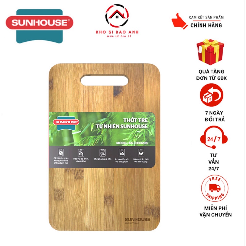 Thớt tre tự nhiên SUNHOUSE KS-SH781
